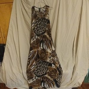 Long summer dress animal print